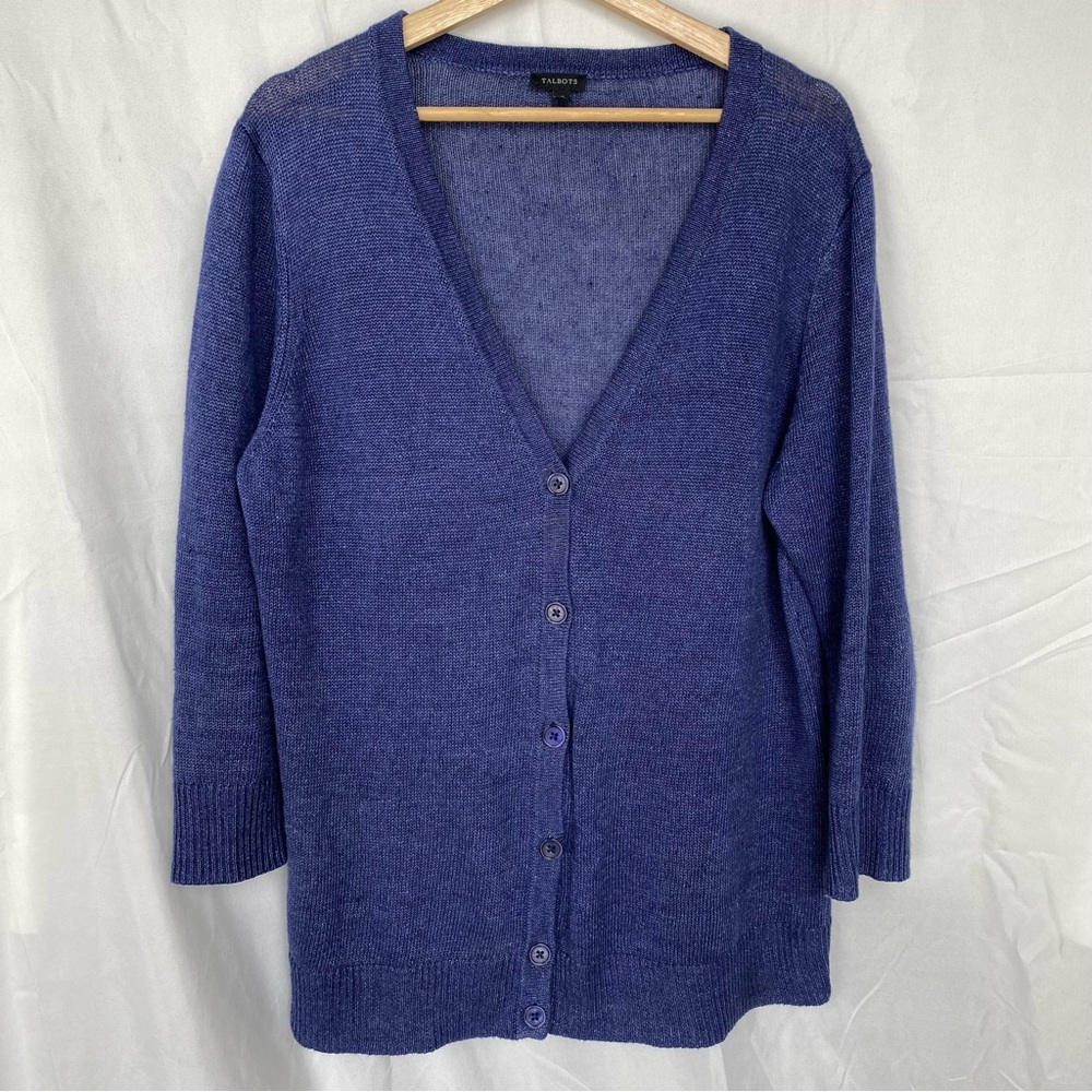 Talbots Deep Blue V-Neck Cardigan